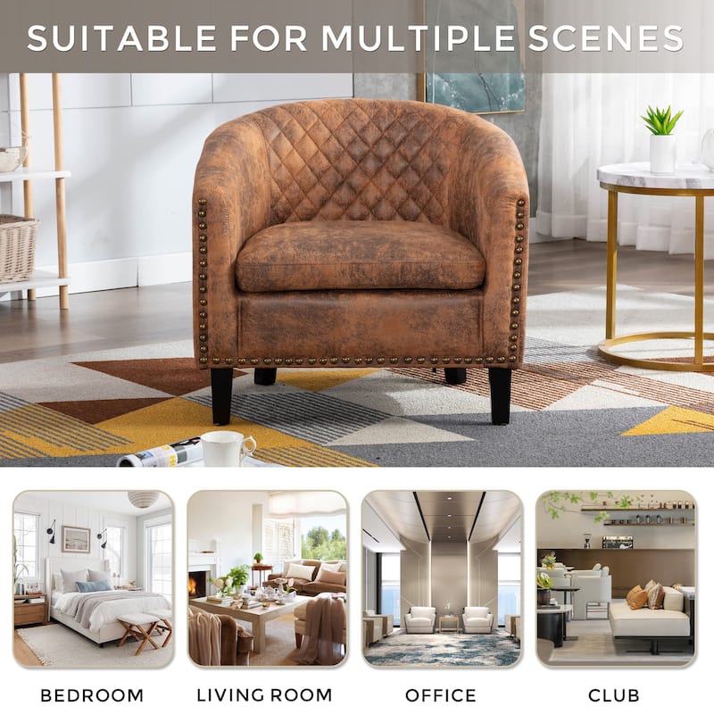 Club Chairs with nailheads and solid wood legs
