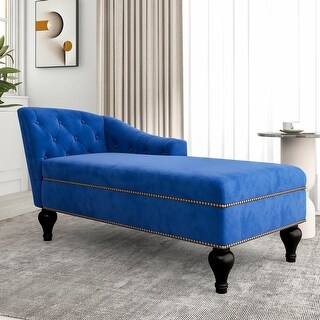 Chaise Lounge Indoor Chair Tufted Fabric Modern Long Lounger for Office ...