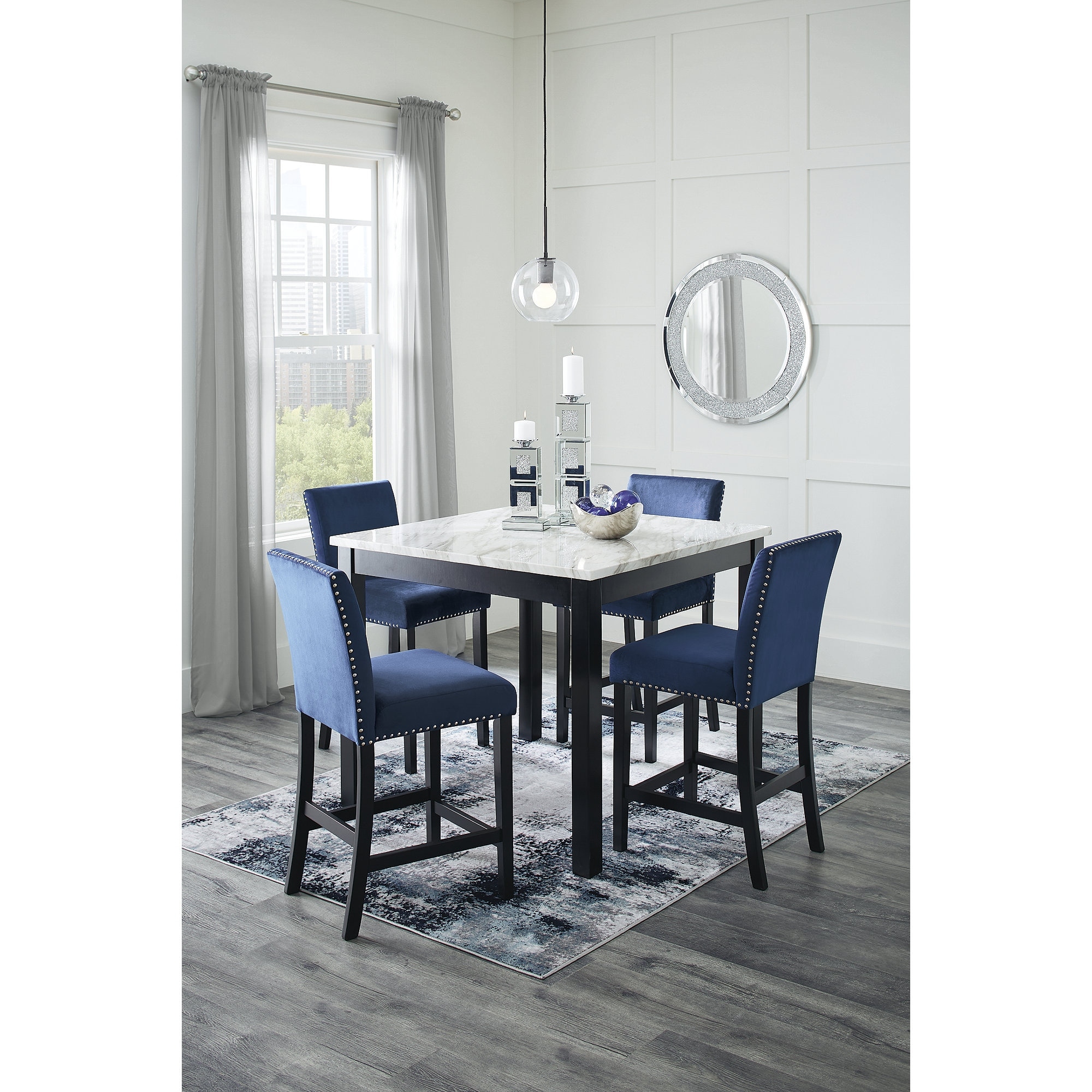 Keston white 5 store pc rectangle dining room