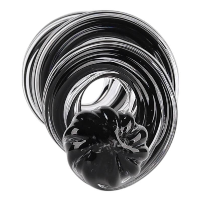 Modern Glass Spiral Sculpture Figurine for Home Decor -19", Black