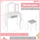 preview thumbnail 16 of 21, Gymax Kids Vanity Set Makeup Table & Chair Tri-folding Mirror Sweet