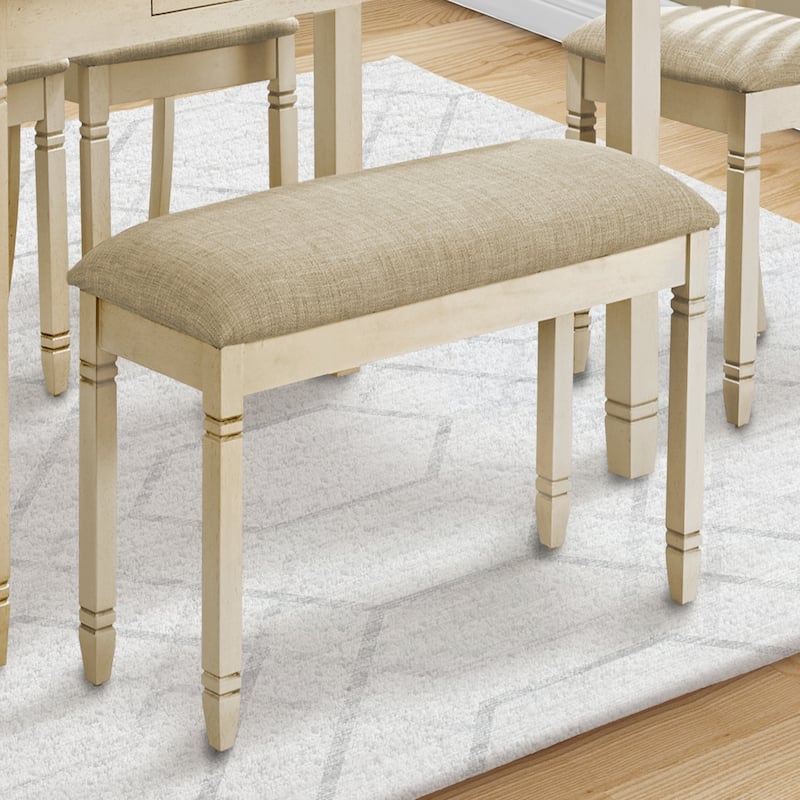 Bench, 41" Rectangular,Beige Fabric