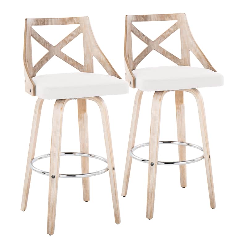 The Gray Barn Charlotte 30" Fixed-Height Bar Stool with Bent Wood Legs (Set of 2)