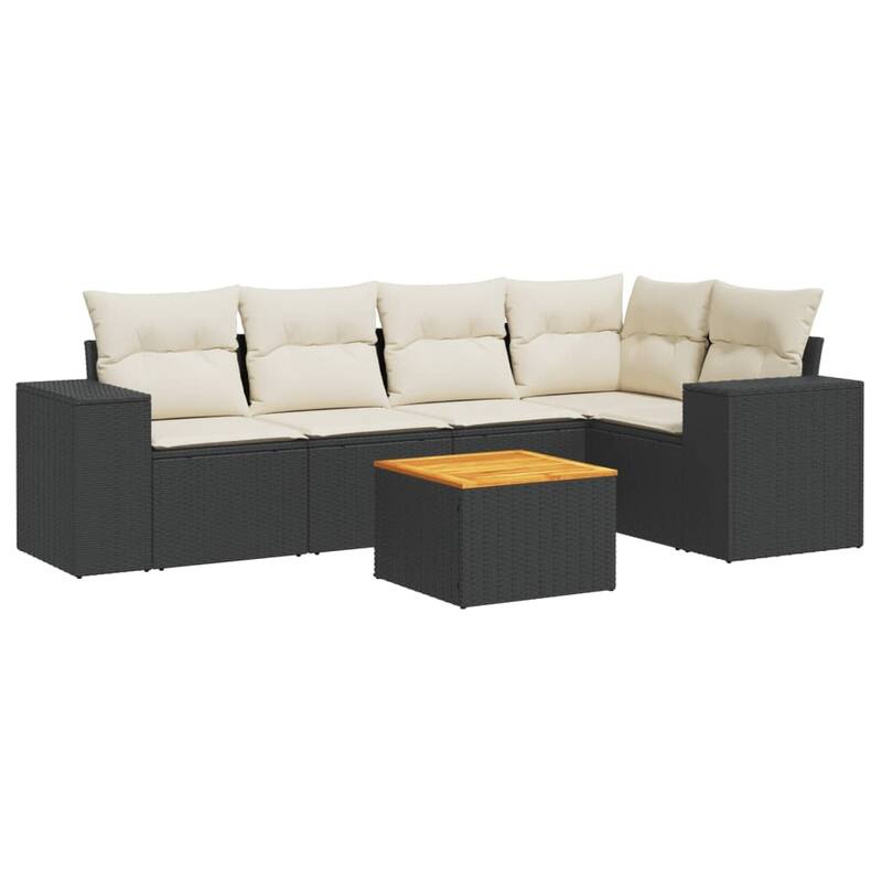 vidaXL Garden Sofa Set Black - 21.7 x 21.7 x 14.6