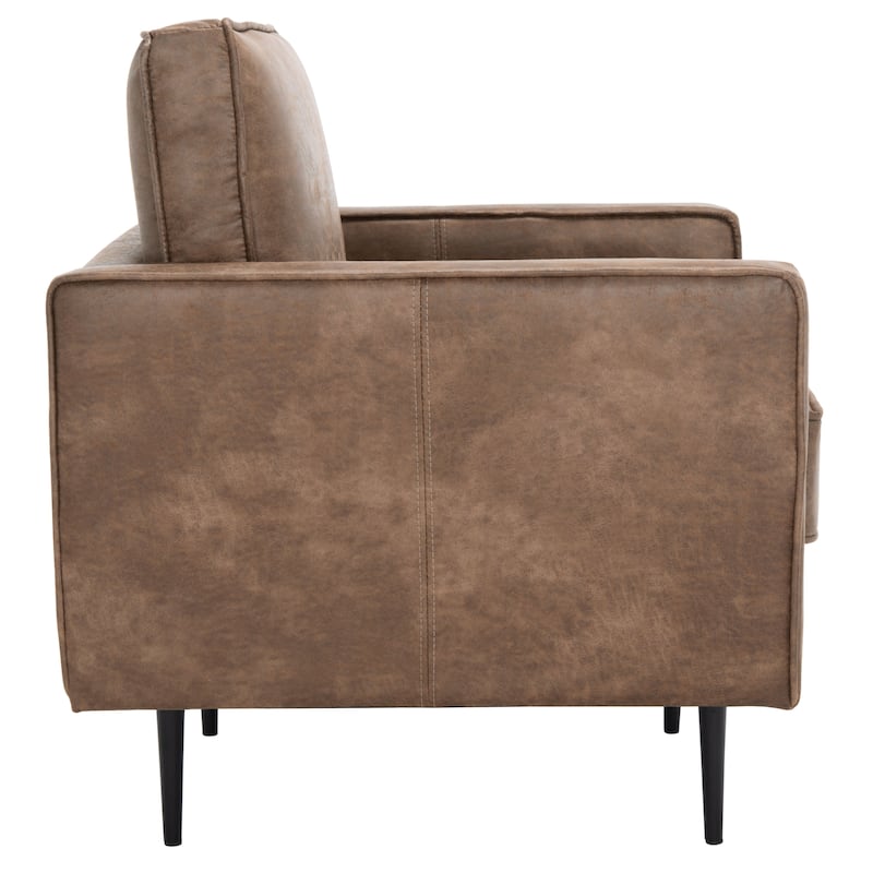 SAFAVIEH Lugenia Brown/Gold Accent Chair - 31" W x 30" D x 33" H - 31Wx30Dx33H