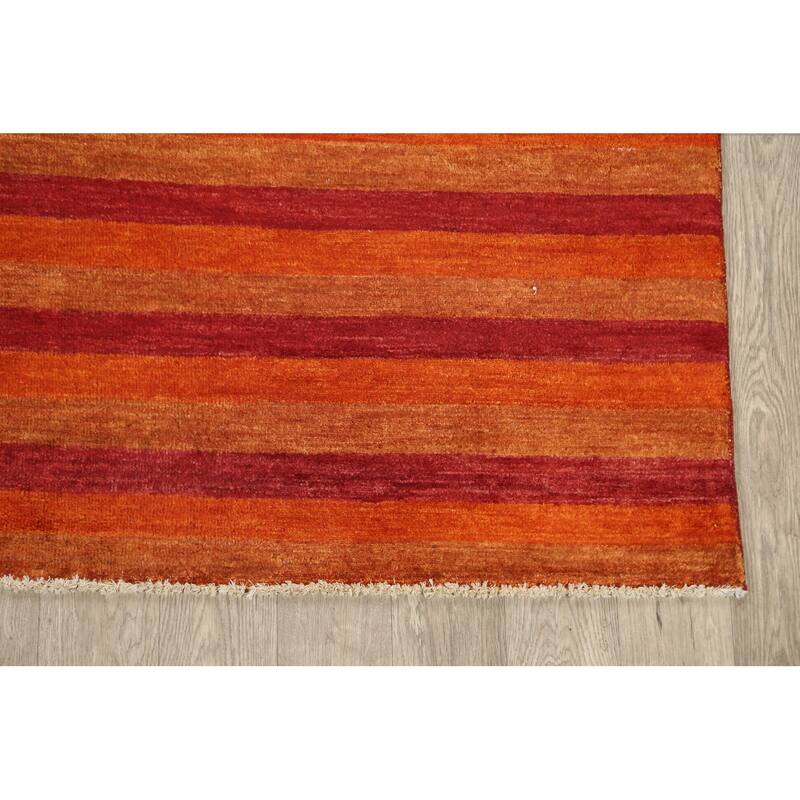 Modern Striped Gabbeh Kashkoli Oriental Area Rug Wool Hand-knotted - 5'5" x 7'8"