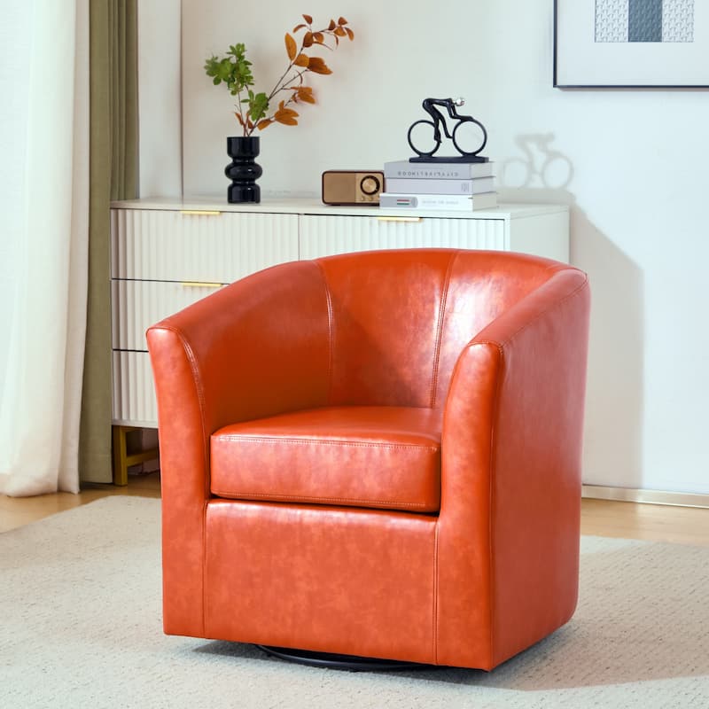 Daymian Swivel Club Chair by Christopher Knight Home - Orange