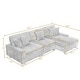 preview thumbnail 115 of 132, 118" W Corduroy L-shape Modular Sectional Sofa with Pillows