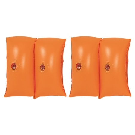 Set of 2 Orange Inflatable Swimming Pool Arm Floats for Kids 3-6 Years