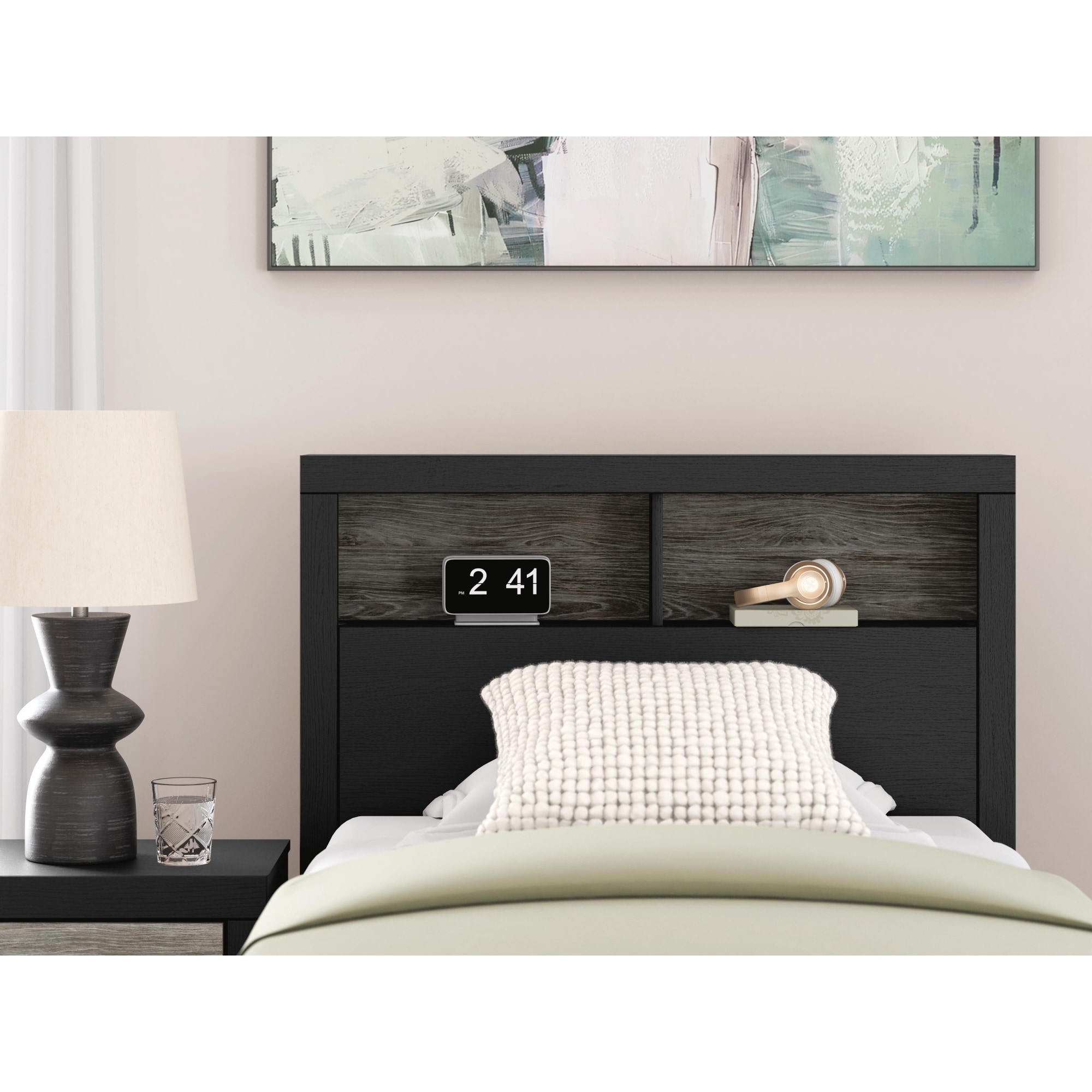 Signature Design by Ashley Ryderton Black/Gray Bookcase Headboard