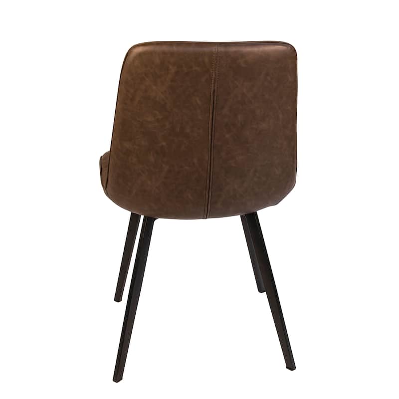 Ridgeway PU Leather Upholstered Dining Chair, Brown (Set of 2)