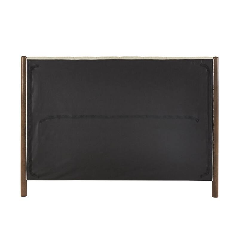Eldra Cream Boucle Upholstered Platform Bed by iNSPIRE Q Modern