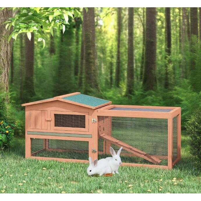 Rabbit Cage Outdoor, Wooden Outdoor Rabbit Hutch, Small Animal Habitat
