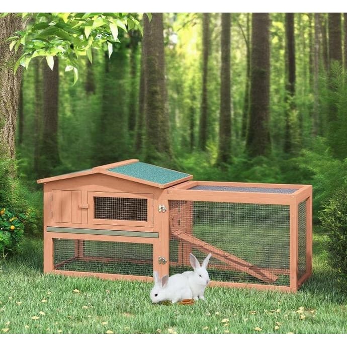 Rabbit Cage Outdoor, Wooden Outdoor Rabbit Hutch, Small Animal Habitat