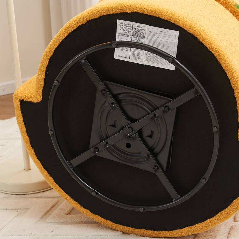 Teddy Fabric Swivel and Storage Chair w/ Back Cushion for Living Room
