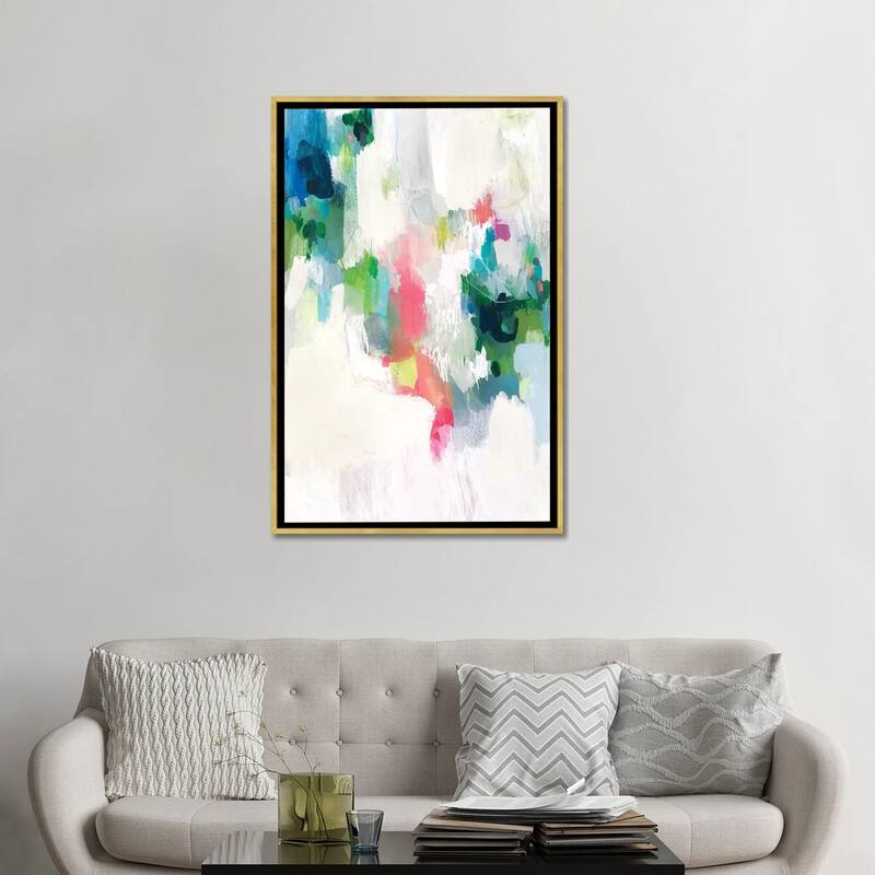 iCanvas "Raspberry & Teal II" by Victoria Borges Framed Canvas Print