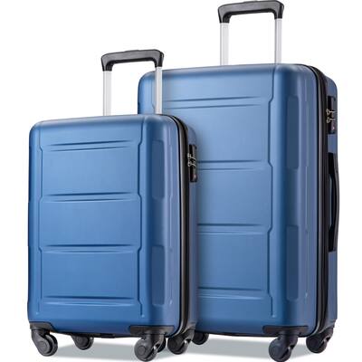 2 Pieces Luggage Sets, Lightweight Hardside Luggage With Spinner Wheels, 3-Digit Lock, 20" 28" Portable Suitcase
