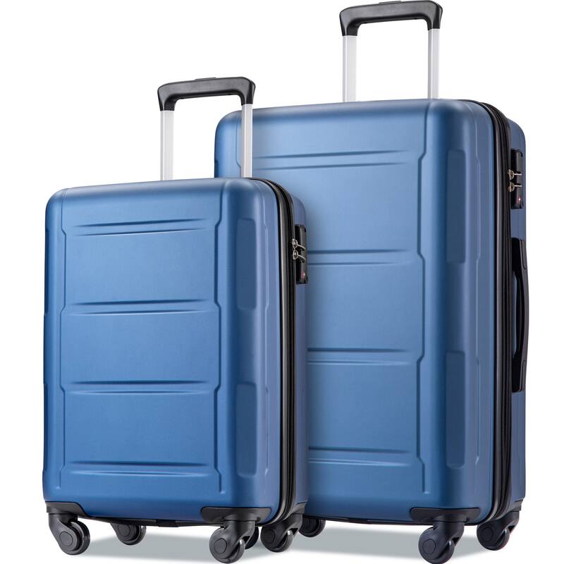 Luxury Luggage 2 Piece Set, Modern Suitcase with 360°Spinner Wheels and
