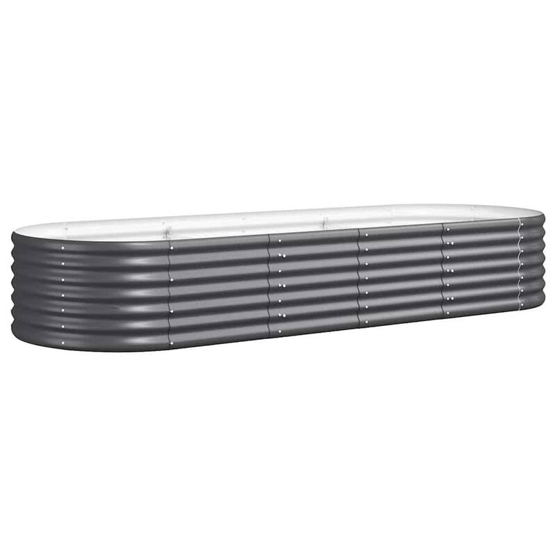 vidaXL Raised Garden Bed Raised Flower Bed Galvanized Steel Outdoor Planter