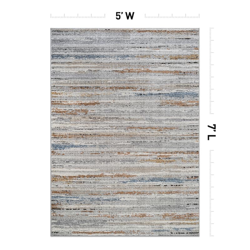 Multi-Tonal Area Rug for Living Room, Entryway, or Playroom - Easy to Clean and Family Friendly