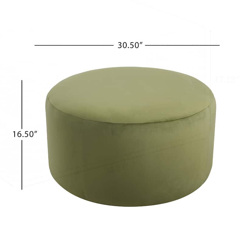 Velvet Round Ottoman