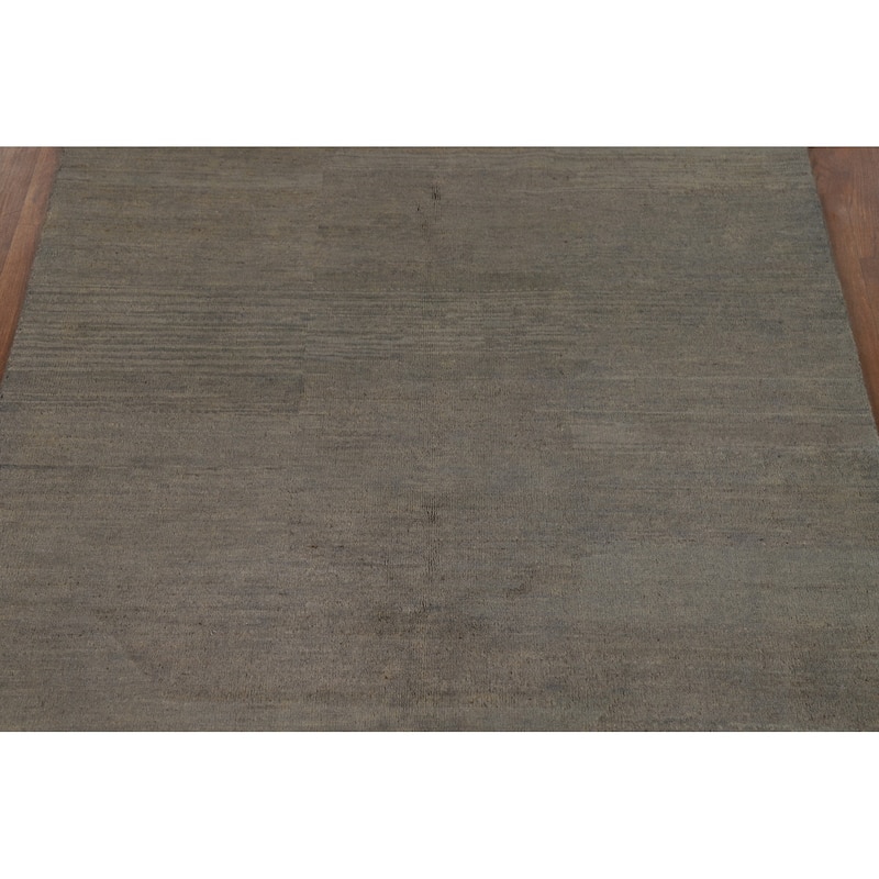 Gabbeh Modern Rug Handmade Solid Tribal Wool Carpet - 4'2" x 5'11"