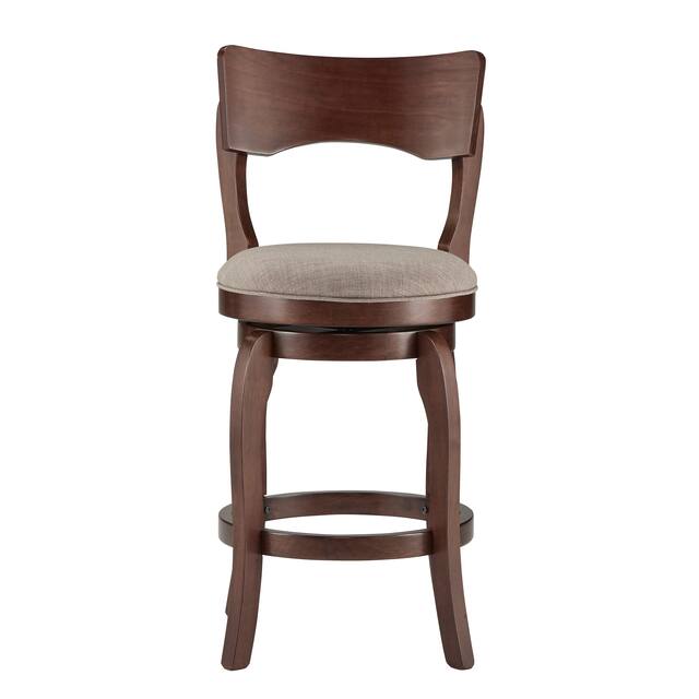 Lyla 24-inch Brown Counter Height Swivel Stool by iNSPIRE Q Classic