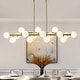 preview thumbnail 47 of 55, 16 Lights Dining Room Chandeliers Modern Sputnik Light Fixture - 55in Gold/White