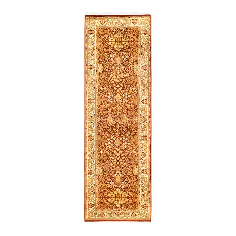Overton Hand Knotted Wool Vintage Inspired Traditional Mogul Orange Runner Rug