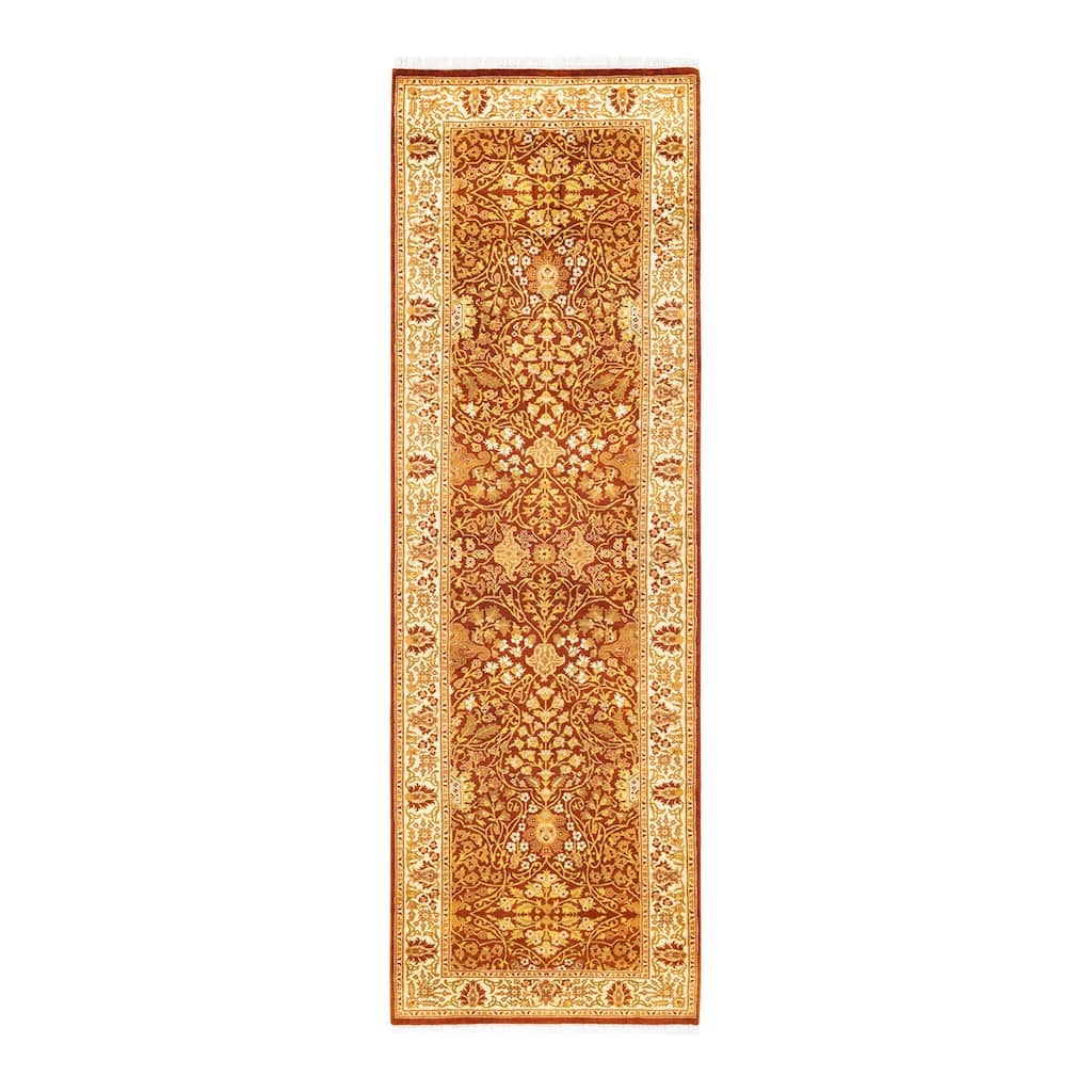 Overton Hand Knotted Wool Vintage Inspired Traditional Mogul Orange Runner Rug