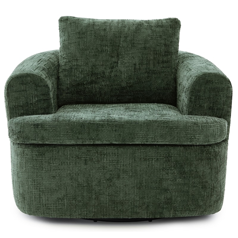 Roomfitters 360° Swivel Sofa Barrel Chair, 36.6-Inch Round Accent Chair with Dual-Layer Cushion for Living Room, Bedroom