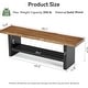 preview thumbnail 2 of 7, 55" Solid Wood Bench Indoor, 2-Tier Farmhouse Entryway Bench with Shoe Storage, Natural - 55.1" W x 12.6" D x 17.7" H