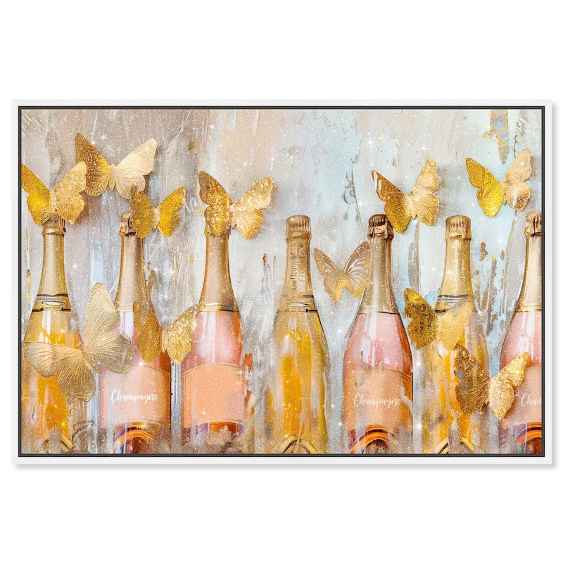 Golden Bright Campagne Line Canvas by Art Remedy - White - 15" x 10"