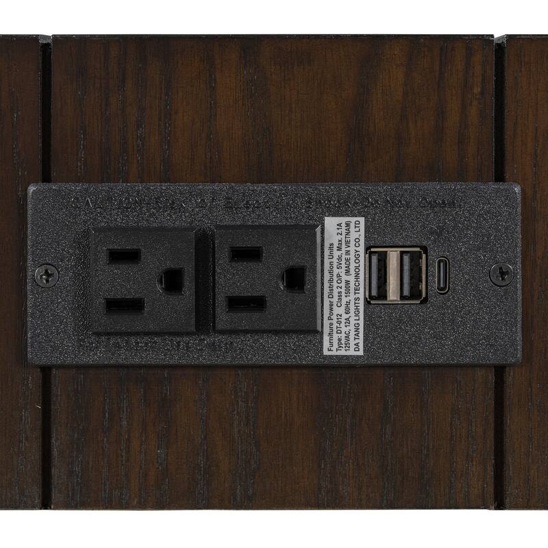 Rossetta Wooden Rustic-Minimalist Charm Console Table with Side Power Outlet and Hidden Drawer