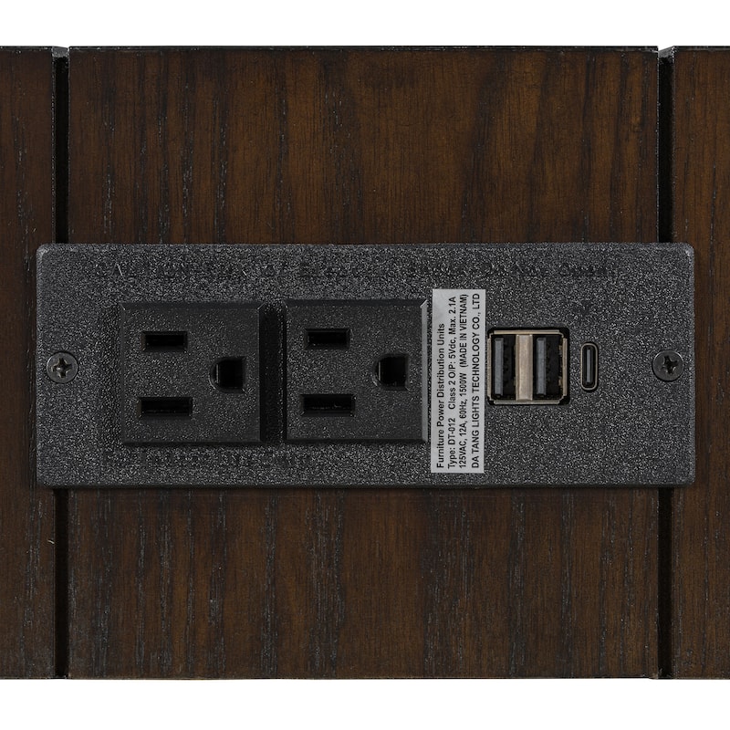 Rustic Minimalist Console Table with 1 Hidden Drawer and Side Power Outlet