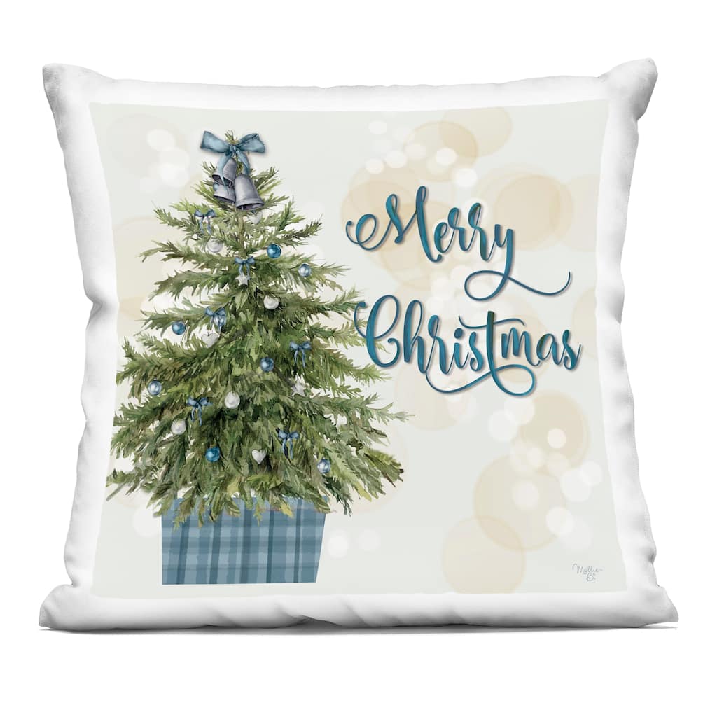Stupell Christmas Tree in Plaid Stand Decorative Printed Throw Pillow Design by Mollie B.