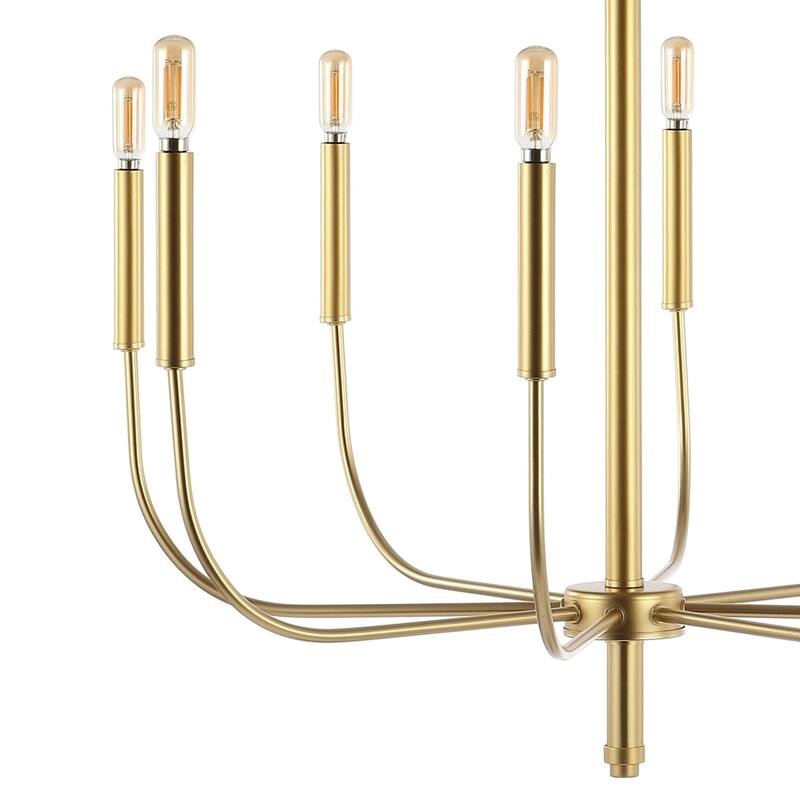 Collier 27.25" 8-Light Modern Mid-Century Iron LED Chandelier, by JONATHAN Y