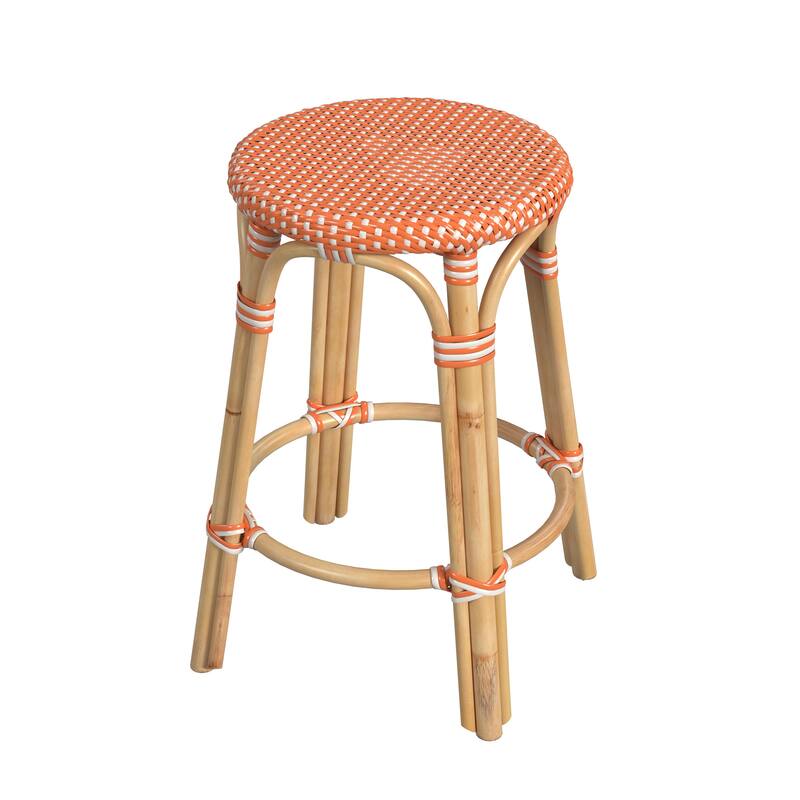Tobias 24" Rattan Round Counter Stool