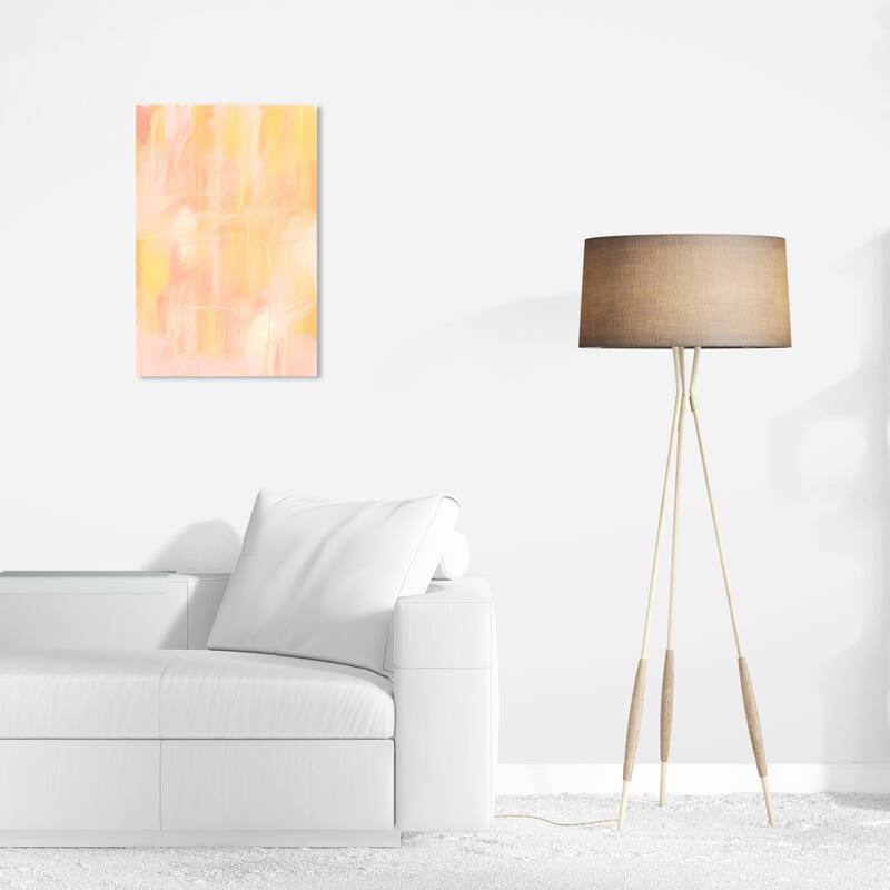 Wynwood Studio Canvas Abstract Peach Vanilla Cream Pink and Light Pink Modern & Contemporary Wall Art Canvas Print - 24 x 16