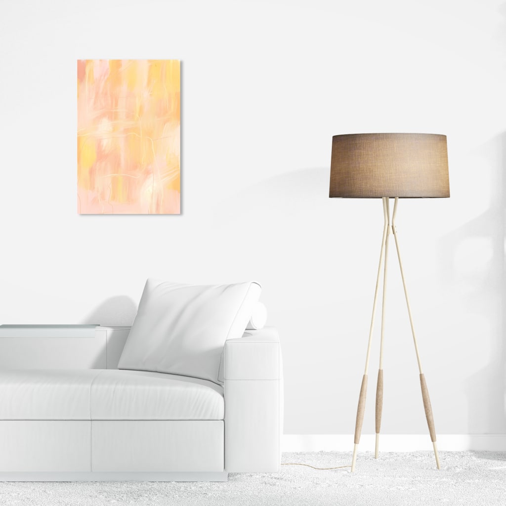 Wynwood Studio Canvas Abstract Peach Vanilla Cream Pink and Light Pink Modern & Contemporary Wall Art Canvas Print