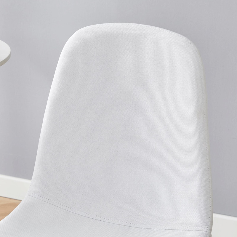 Luxury Simple Chair - Set of 4 White PU Material High Resilience Dining Chair