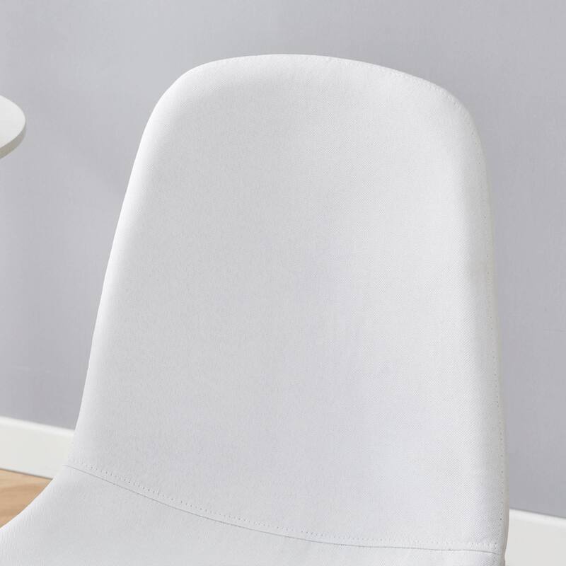 Minimalist Dining Chair Set of 4, Linen Fabric Kitchen Chair with Metal Legs Modern Armless Side Chair for Office