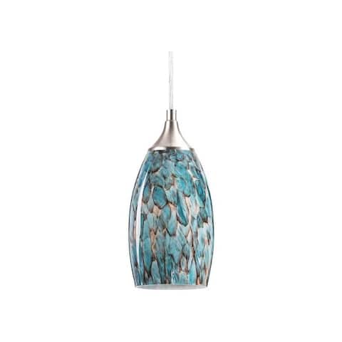Handcrafted Glass Hanging Light with Nickel Finish pendant lighting for kitchen island