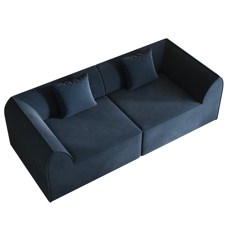 Compressed Memory Foam Sofa with PillowS, 2-Seater Lounger Daybed