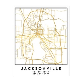 Jacksonville Florida Jacksonville Street Map Maps Art Print/Poster ...