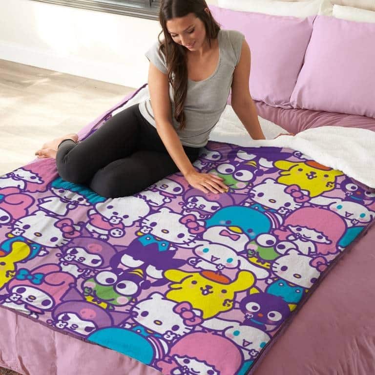 Sanrio Hello Kitty Silk Touch Sherpa Throw Blanket
