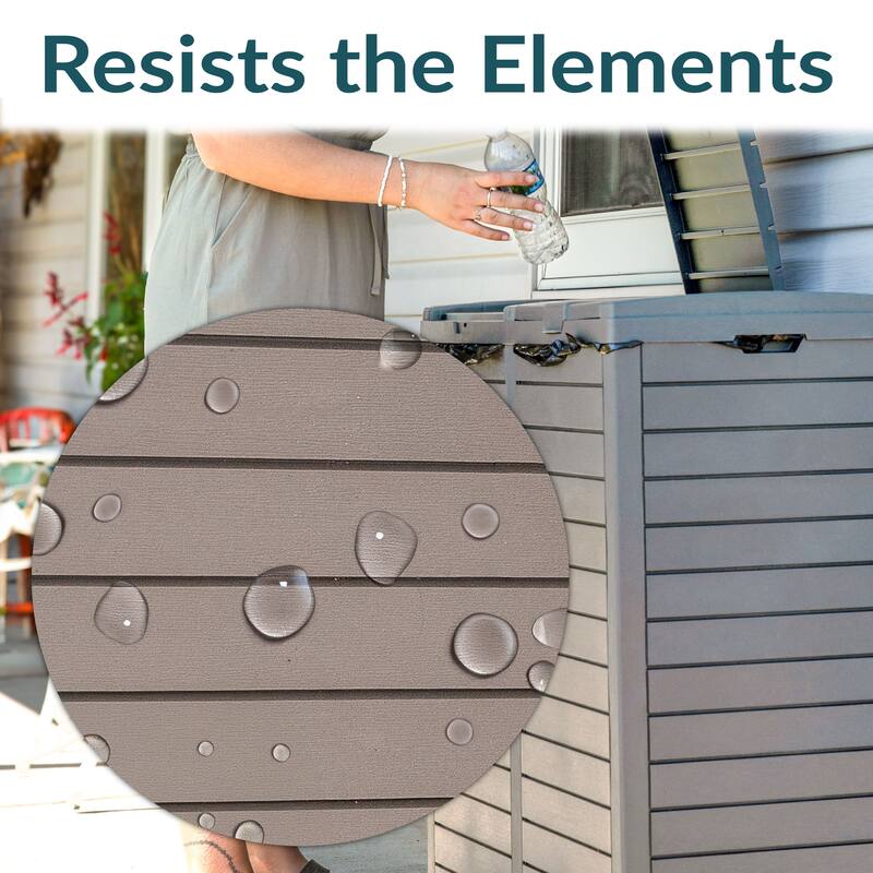 78-Gallon Double Patio Trash Can with Lid - Black