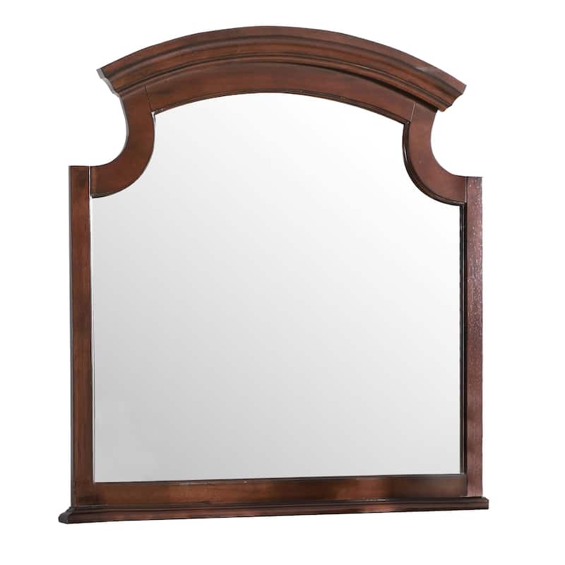 Wooden Arch Framed Dresser Wall Mirror - 44" - Brown