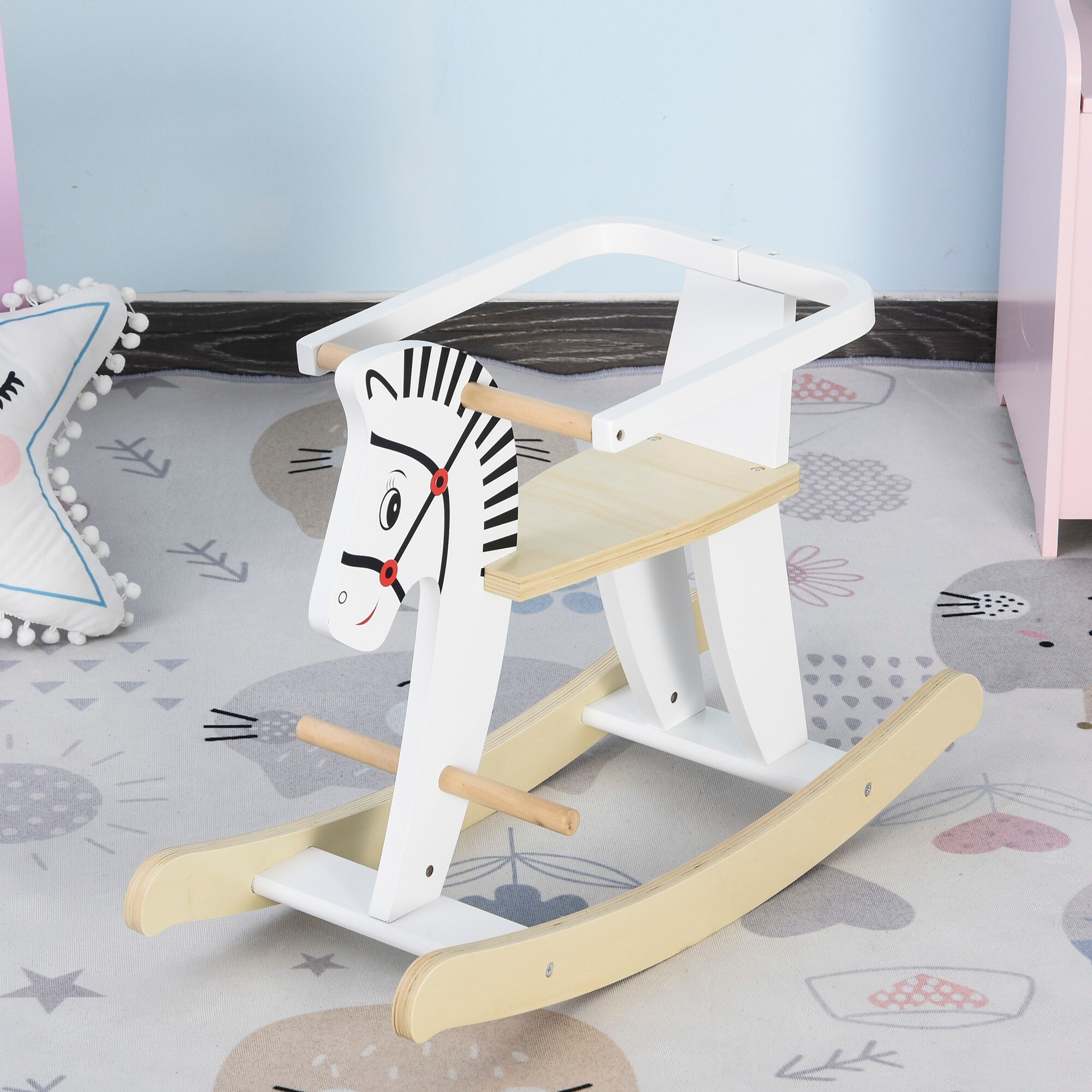 wooden airplane ride on toy