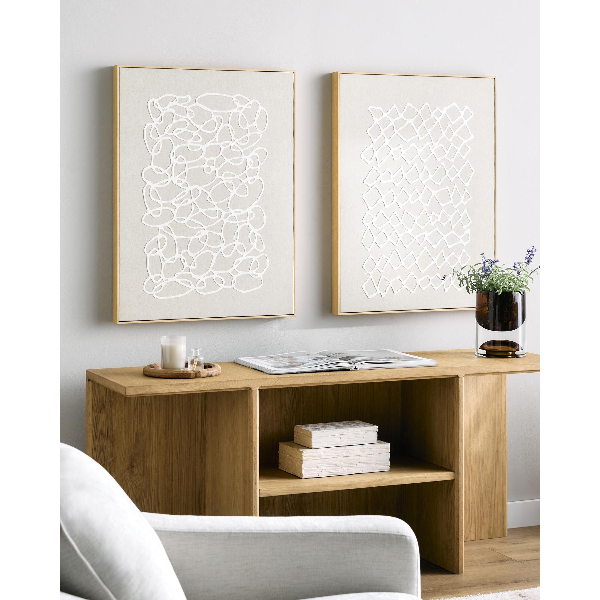Livabliss Lines Modern Framed Art Set of 2